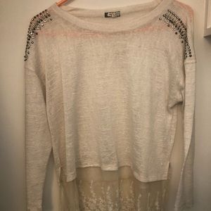 Long sleeve sheer shirt. It is see through